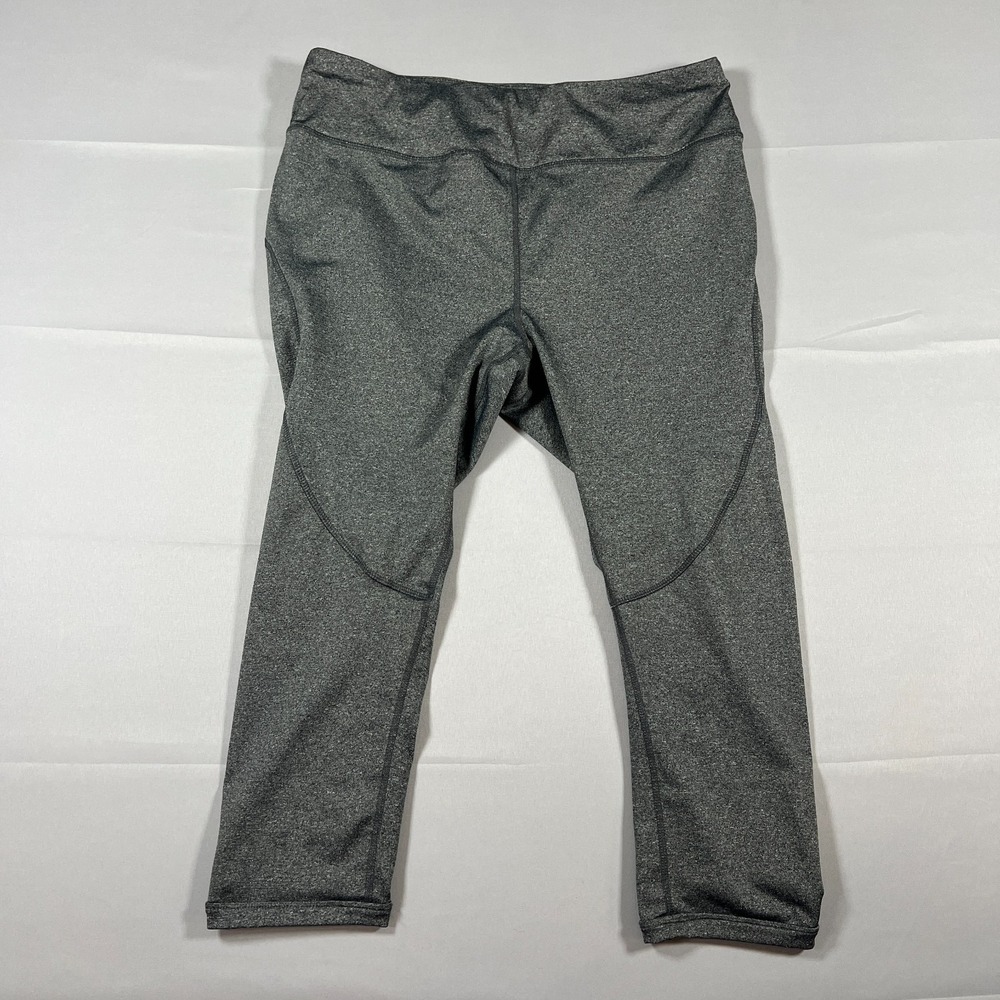 Avia Capri Leggings Womens XL 16-18 Charcoal Gray Stretch High Waisted Gym Work